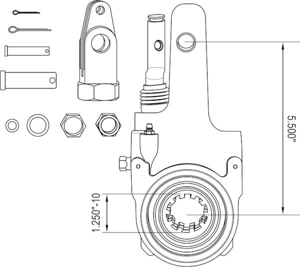 Slack Adjuster, Automatic, 5.5″, Gunite Style AS1136 | On The Spot ...